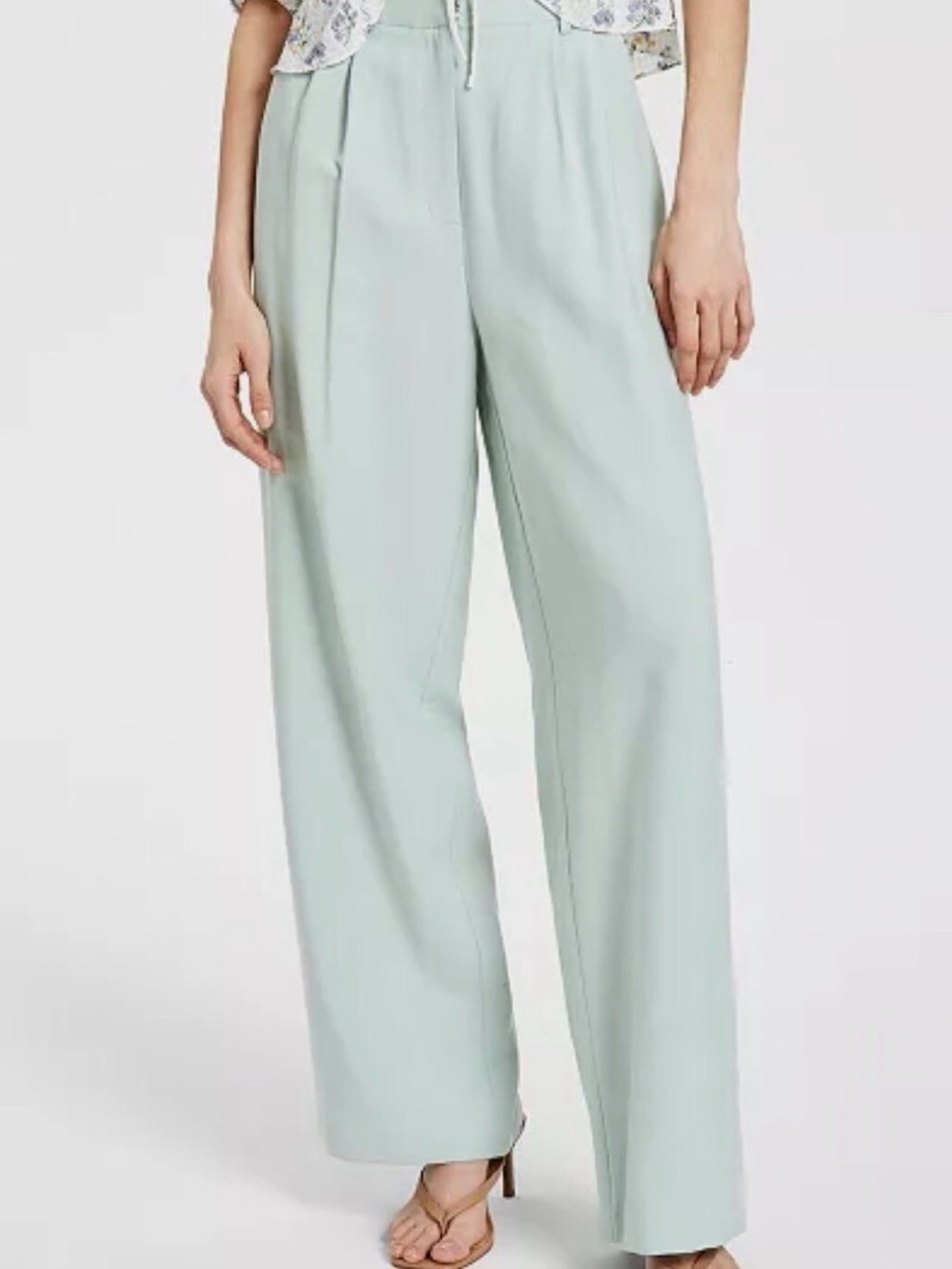 Lucy Paris Mint Green High-Rise Trousers